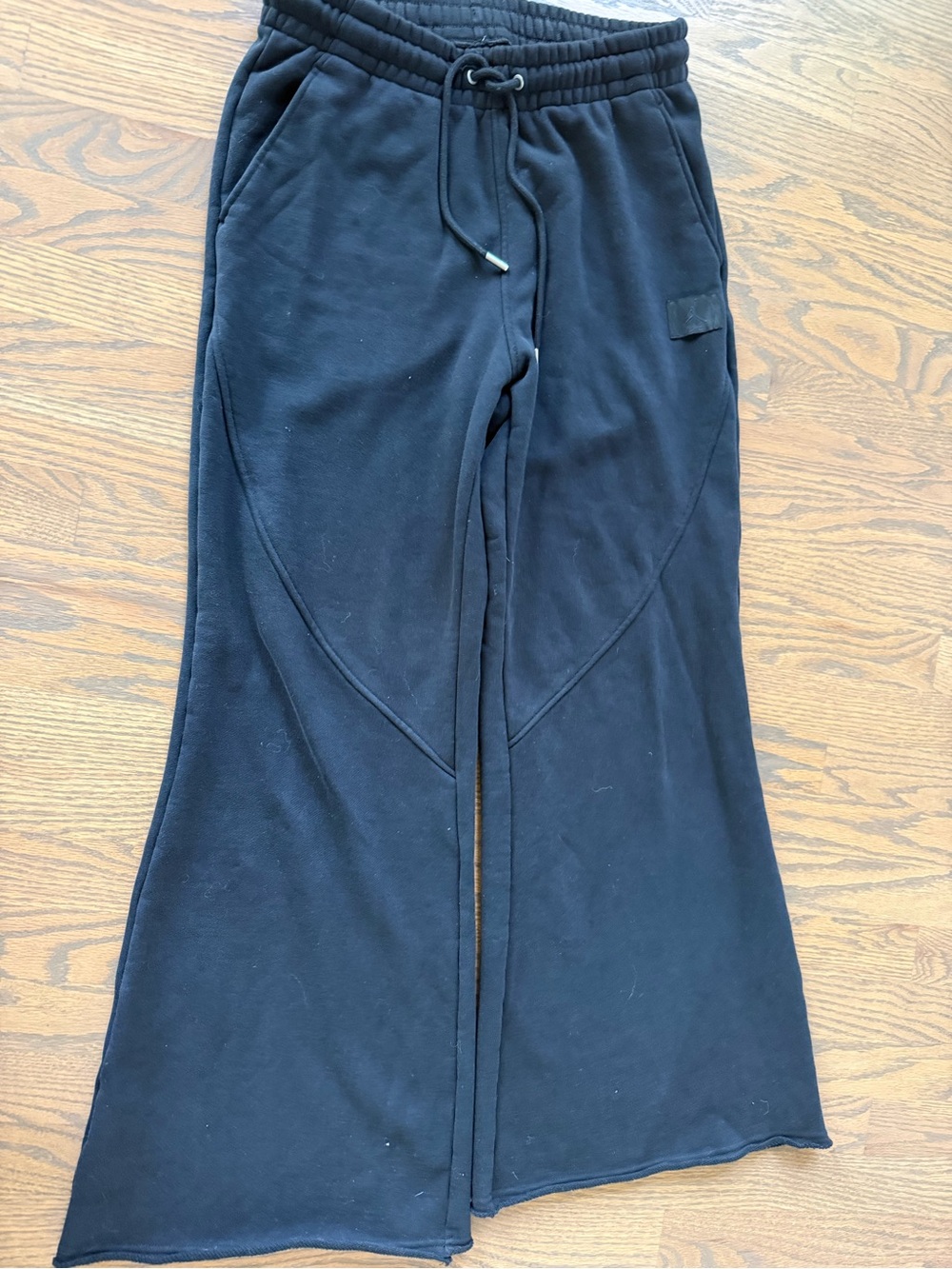 Jordan Black Wide-Leg Joggers with Drawstring Waist